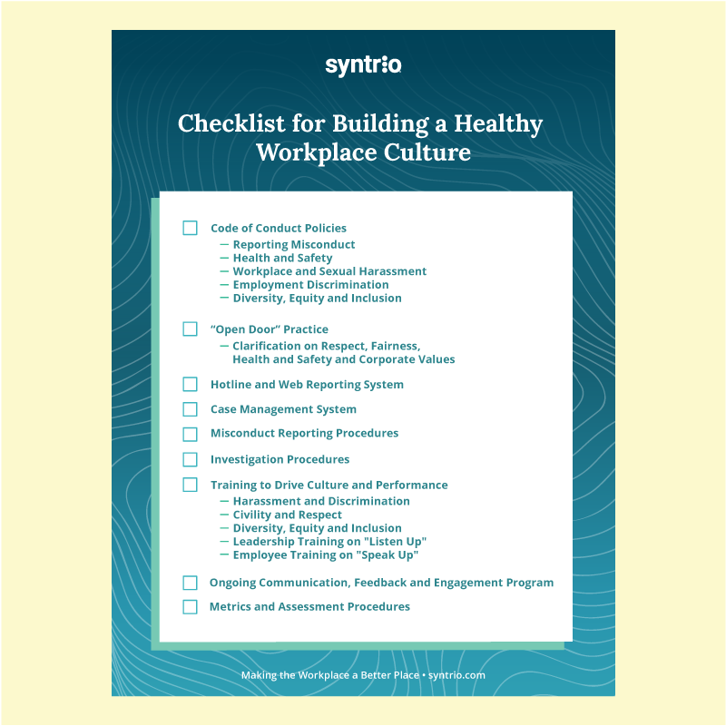 Checklist for Building a Healthy Workplace Infographic