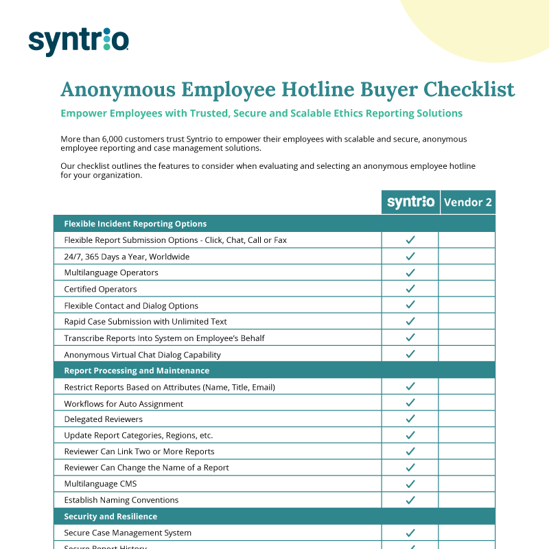 Syntrio Tool-Hotline-Buyer-Checklist image
