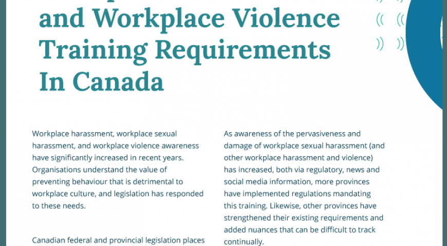 FAQ – Workplace Harassment and Violence Training Requirements in Canada